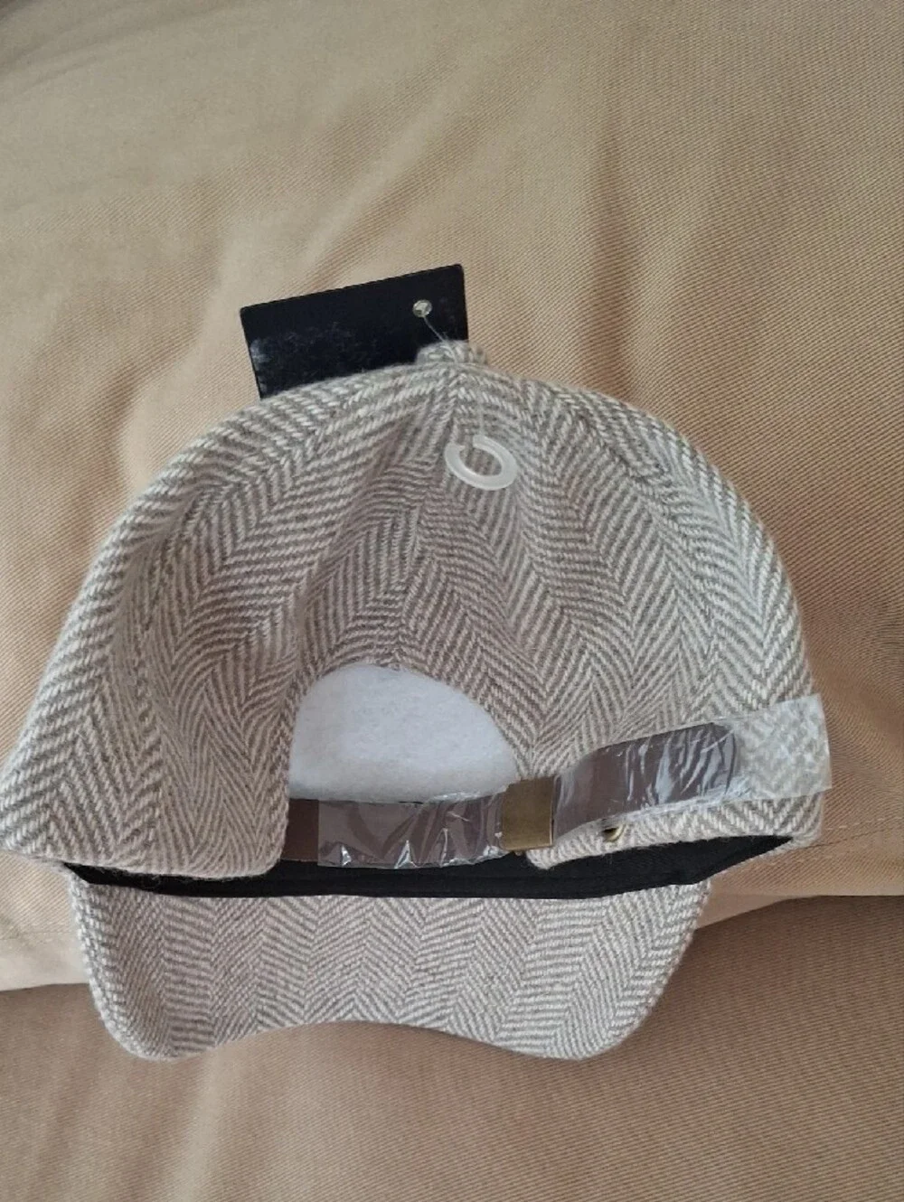 Men's Herringbone Baseball Cap in Light Gray